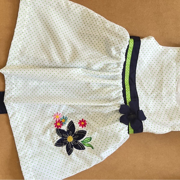 Gymboree Girls Navy, Hot Pink, Light Blue Floral & Polka Dot Dress Bundle - Picture 2 of 6